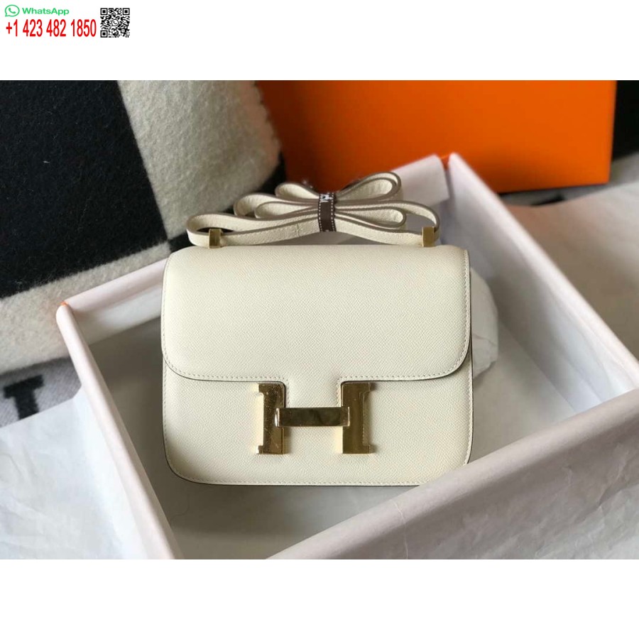 Replica Hermes Constance Crossbody Tas Epsom Leer Goud H28405