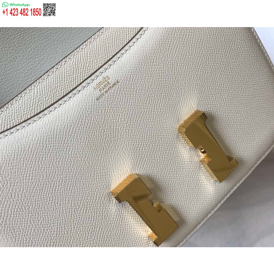 Replica Hermes Constance Crossbody Tas Epsom Leer Goud H28405