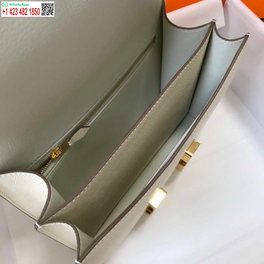 Replica Hermes Constance Crossbody Tas Epsom Leer Goud H28405