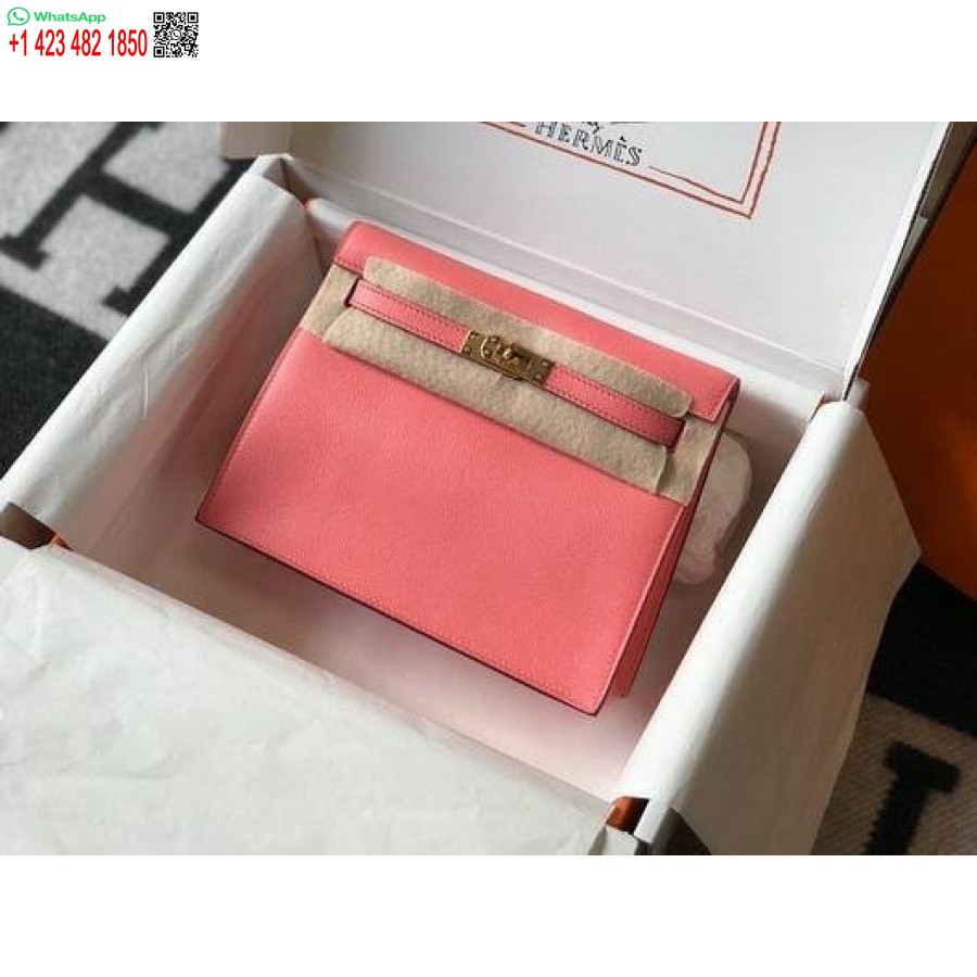 Replica Hermes Kelly Danse 22cm Nahast Kott 20359 Roosa