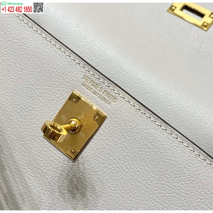 Replika Hermes Evercolor Kelly Danse Ii 22 Cm Kožená Crossbody Kabelka H20372 Svetlo šedá