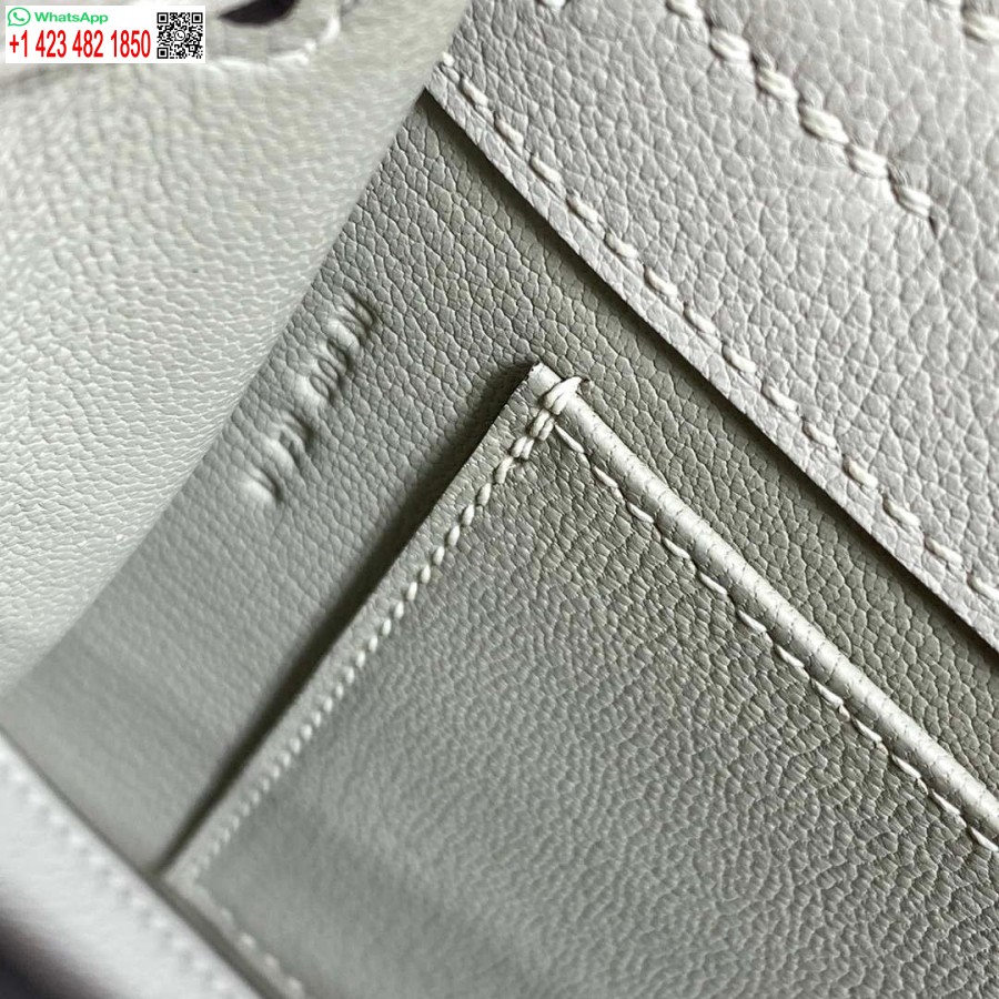 Replika Hermes Evercolor Kelly Danse Ii 22 Cm Kožená Crossbody Kabelka H20372 Svetlo šedá