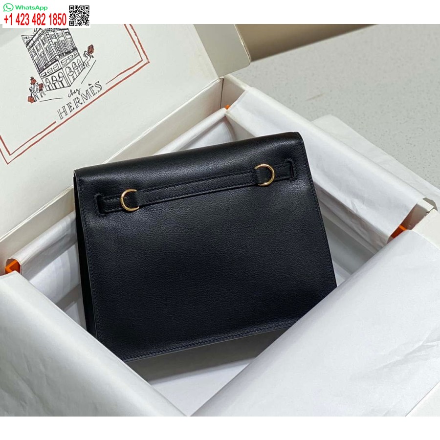 Replica Hermes Evercolor Kelly Danse Ii 22cm Nahkainen Crossbody Laukku H20370 Musta