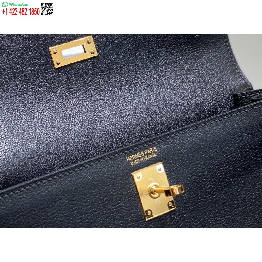 Replica Hermes Evercolor Kelly Danse Ii 22cm Nahkainen Crossbody Laukku H20370 Musta