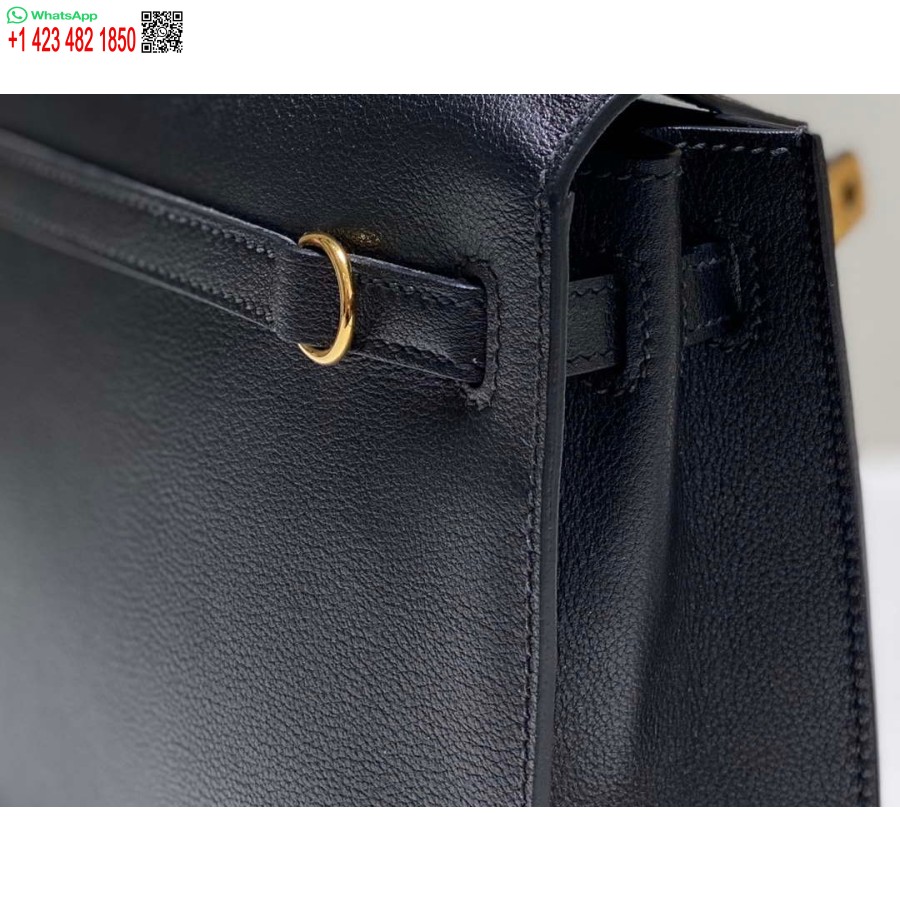 Replica Hermes Evercolor Kelly Danse Ii 22cm Nahkainen Crossbody Laukku H20370 Musta