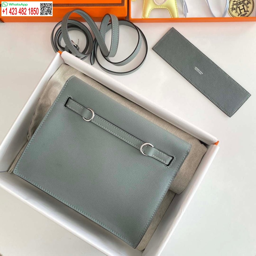Replica Hermes Evercolor Kelly Danse Ii 22cm Nahast Crossbody Kott H20369 Hall Hõbe