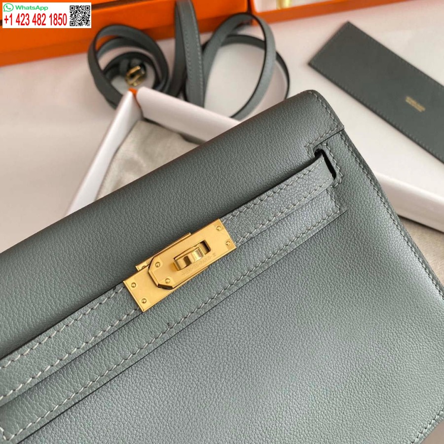 Replika Hermes Evercolor Kelly Danse Ii 22cm Odinis Skersinis Krepšys H20368 Pilka