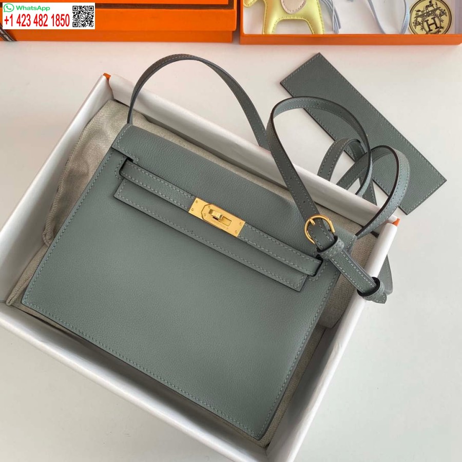 Replika Hermes Evercolor Kelly Danse Ii 22cm Odinis Skersinis Krepšys H20368 Pilka