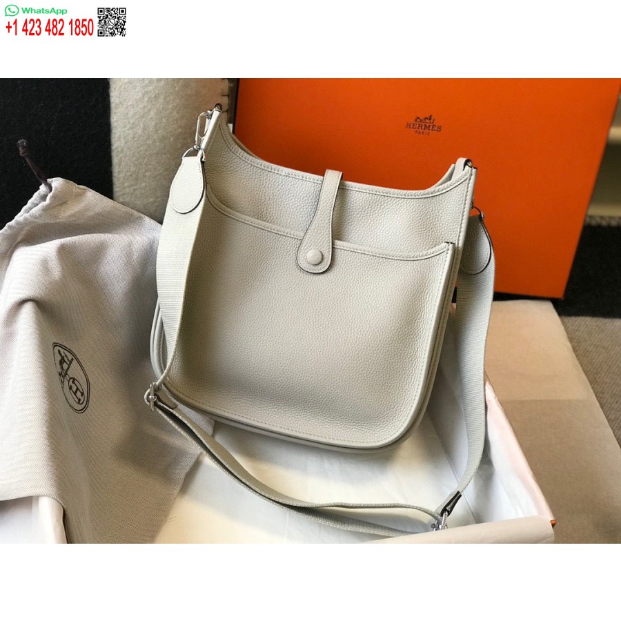 Replica Hermes H083435 Evelyne Iii 29 Borsa A Tracolla Hardware Argento Bianco Grigio