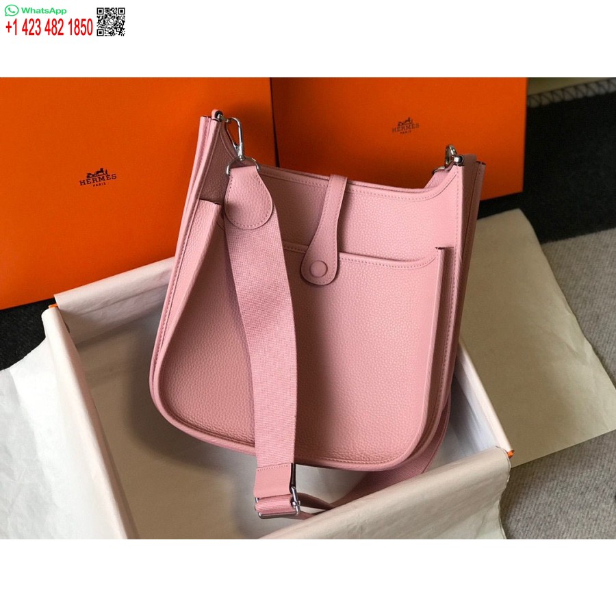 Replica Hermes H083435 Evelyne III 29 Shoulder Bag Silver Hardware Pink