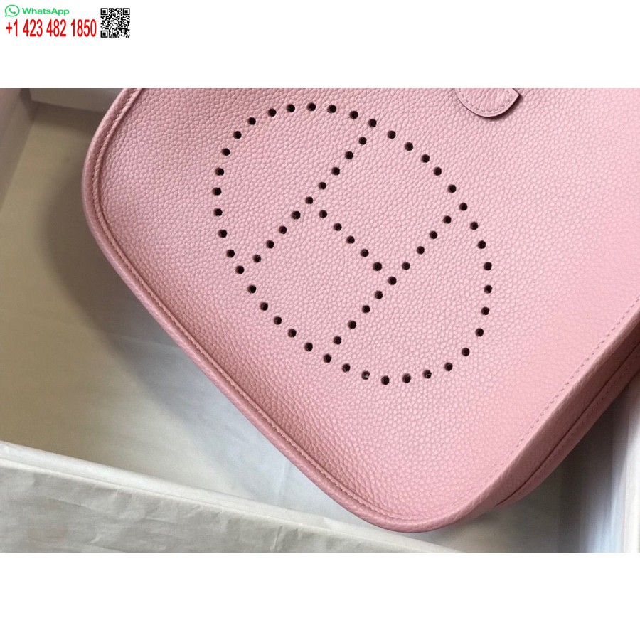 Replica Hermes H083435 Evelyne III 29 Shoulder Bag Silver Hardware Pink