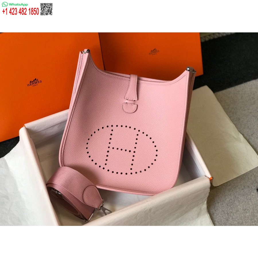 Replica Hermes H083435 Evelyne III 29 Shoulder Bag Silver Hardware Pink