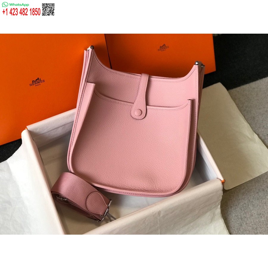 Replica Hermes H083435 Evelyne III 29 Shoulder Bag Silver Hardware Pink