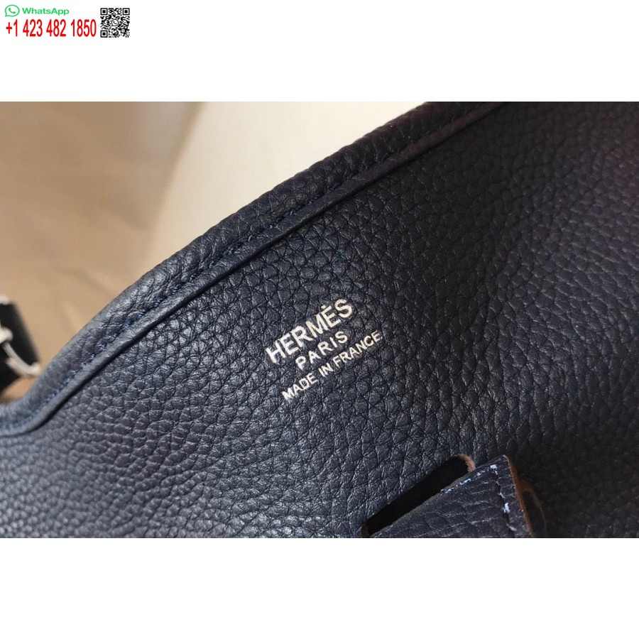 Replica Hermes H083435 Evelyne III 29 Shoulder Bag Silver Hardware Navy Blue