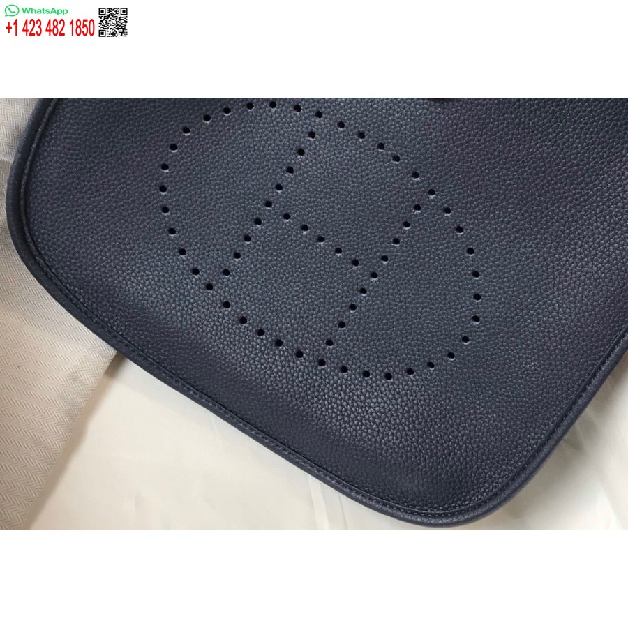 Replica Hermes H083435 Evelyne III 29 Shoulder Bag Silver Hardware Navy Blue