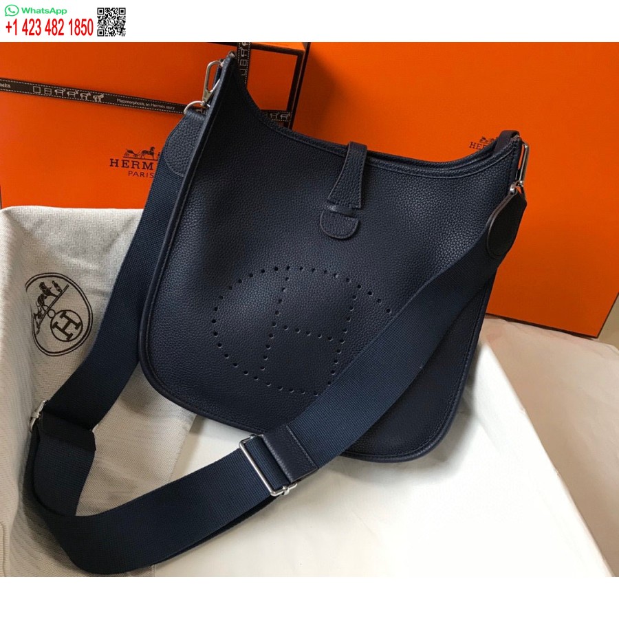 Replika Hermes H083435 Evelyne Iii 29 Torba Za Rame Srebrna Oprema Tamnoplava