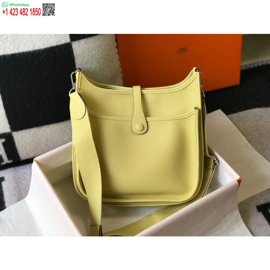 Replica Hermes H083435 Evelyne Iii 29 Borsa A Tracolla Hardware Argento Giallo Limone