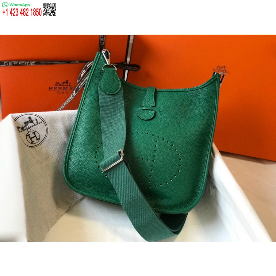 Replika Hermes H083435 Evelyne Iii 29 Pečių Krepšys Sidabro Spalvos Hardware Green