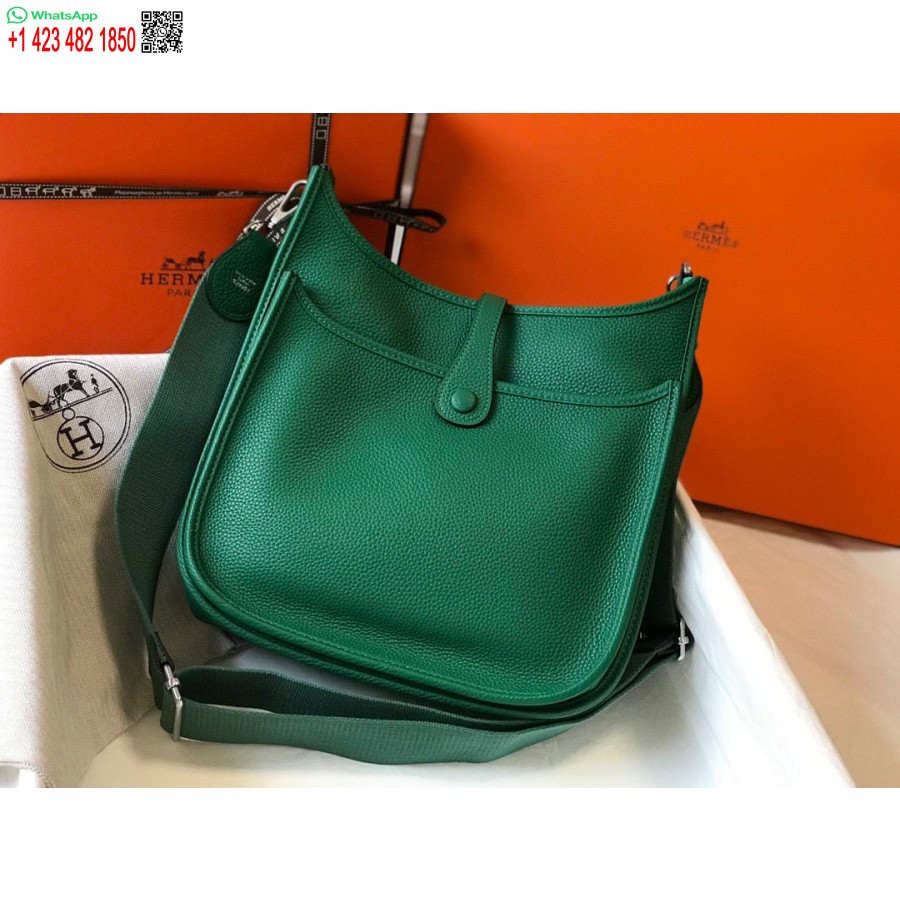 Replika Hermes H083435 Evelyne Iii 29 Pečių Krepšys Sidabro Spalvos Hardware Green