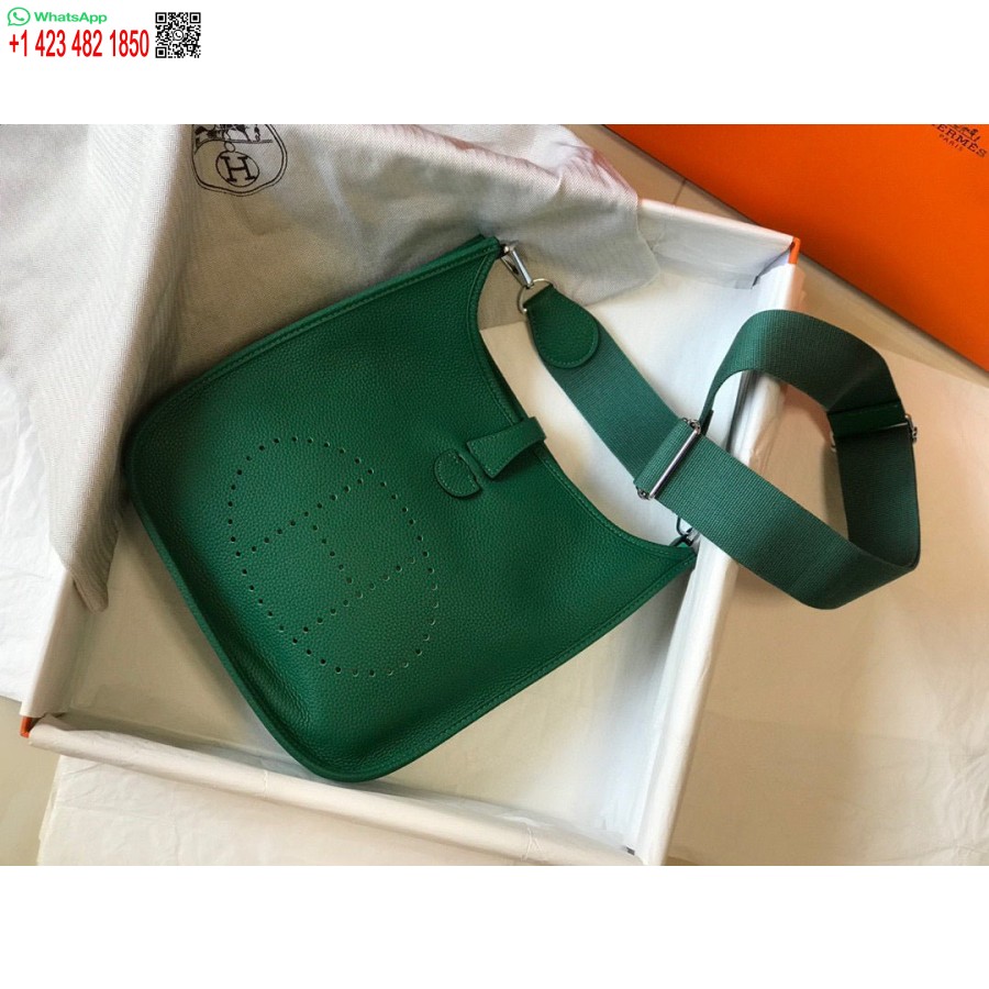 Replika Hermes H083435 Evelyne Iii 29 Pečių Krepšys Sidabro Spalvos Hardware Green