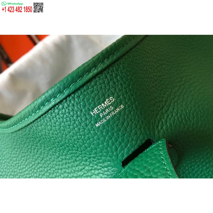 Replika Hermes H083435 Evelyne Iii 29 Pečių Krepšys Sidabro Spalvos Hardware Green