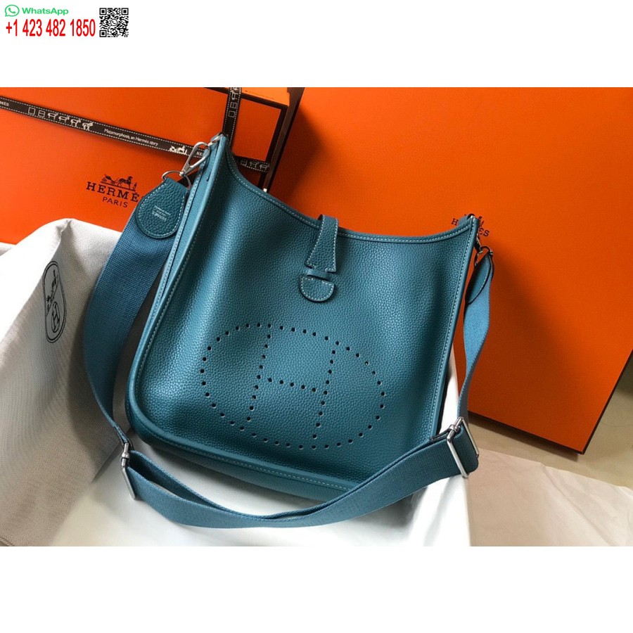 Replika Hermes H083435 Evelyne Iii 29 Torba Za Rame Srebrna Oprema Plava