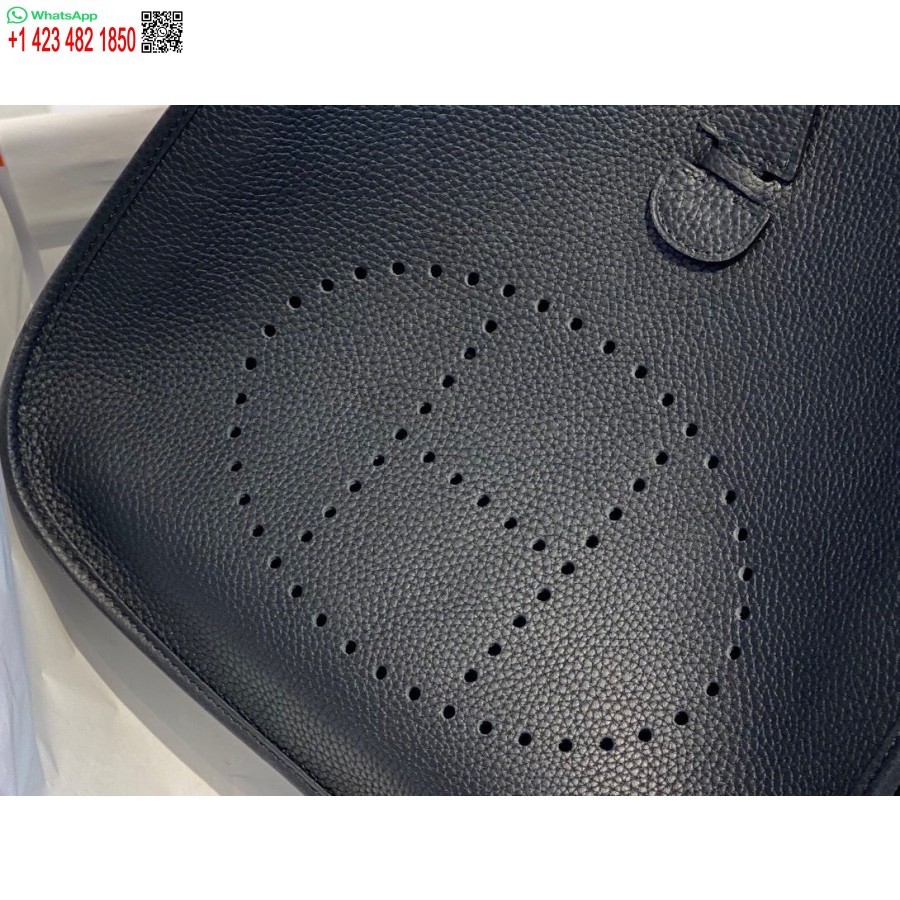 Replica Hermes H083435 Evelyne III 29 Shoulder Bag Silver Hardware Black