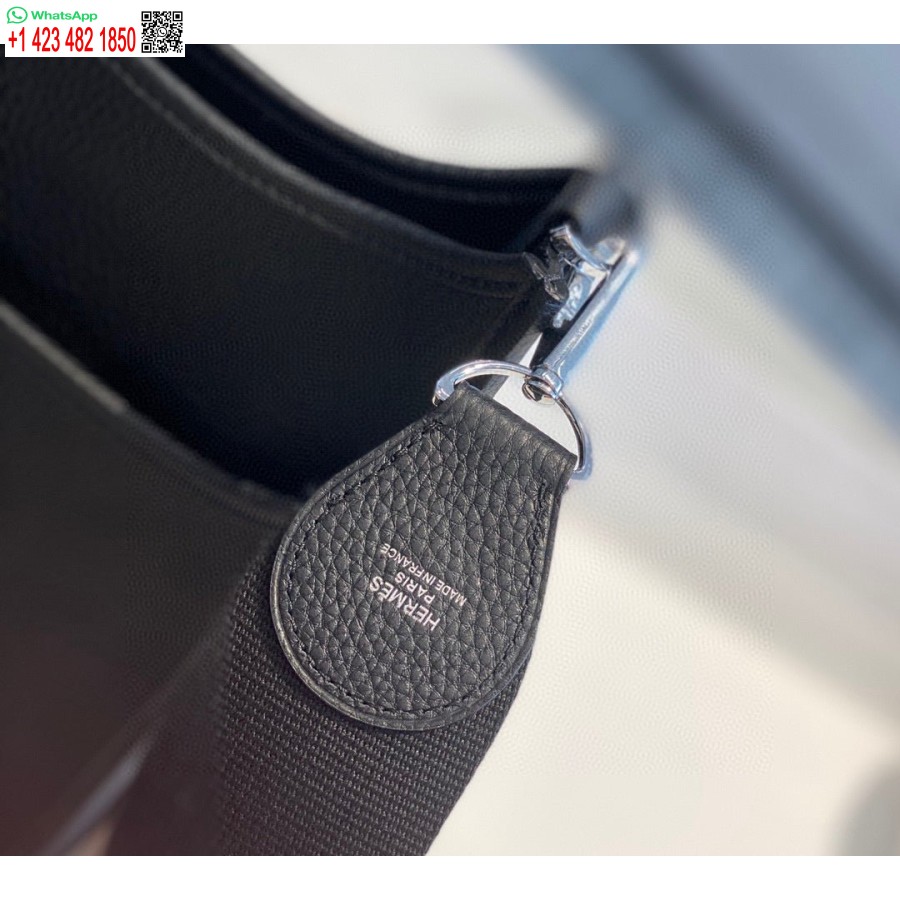Replica Hermes H083435 Evelyne III 29 Shoulder Bag Silver Hardware Black
