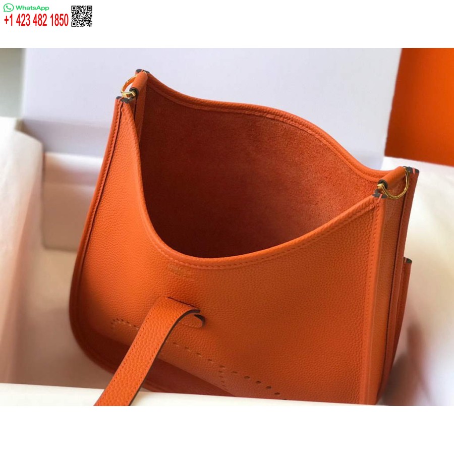 Replika Hermes H083434 Evelyne Iii 29 Taske Designer Hermes Skuldertaske 203871 Orange