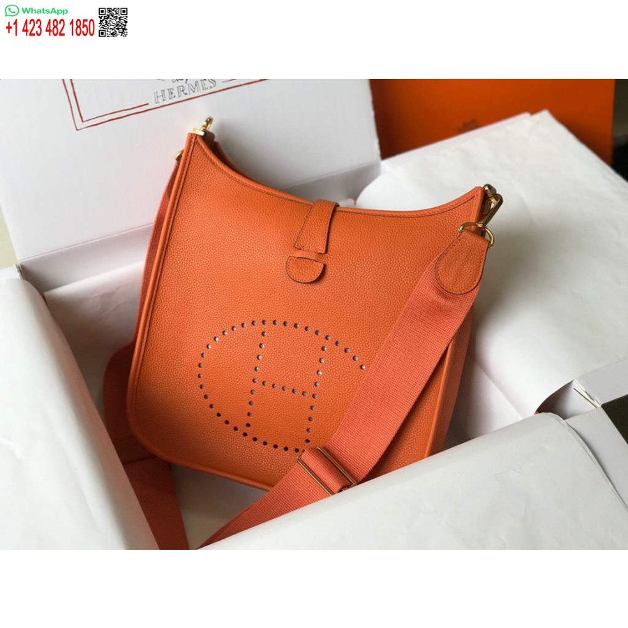 Replika Hermes H083434 Evelyne Iii 29 Taske Designer Hermes Skuldertaske 203871 Orange