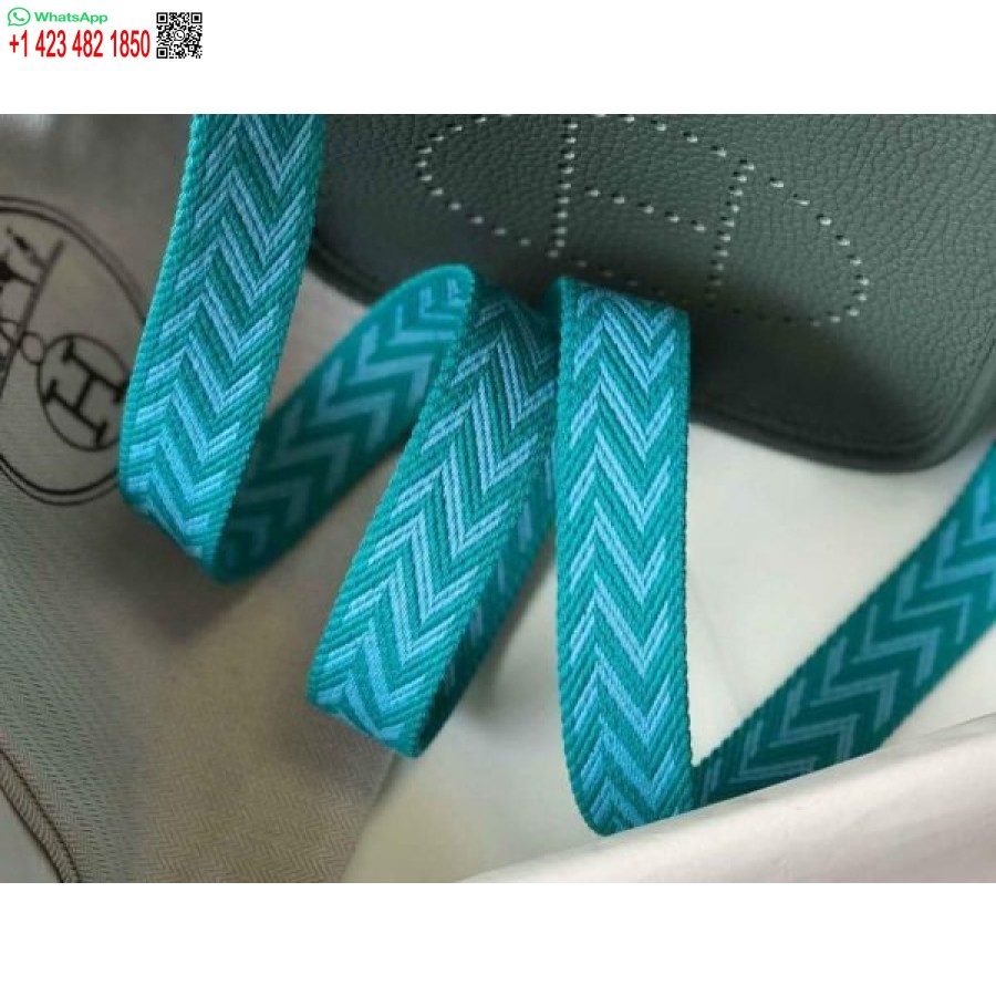 Replika Hermes Evelyne Bag Hermes Mini Crossbody Bag 20412 Gesper Perak Hijau Tua