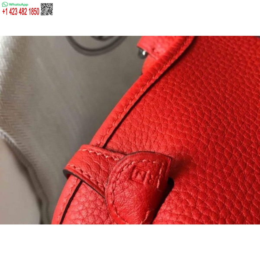 Réplica De Hermes Evelyne Bolso Hermes Mini Bolso Cruzado 20410 Hebilla Plateada Roja