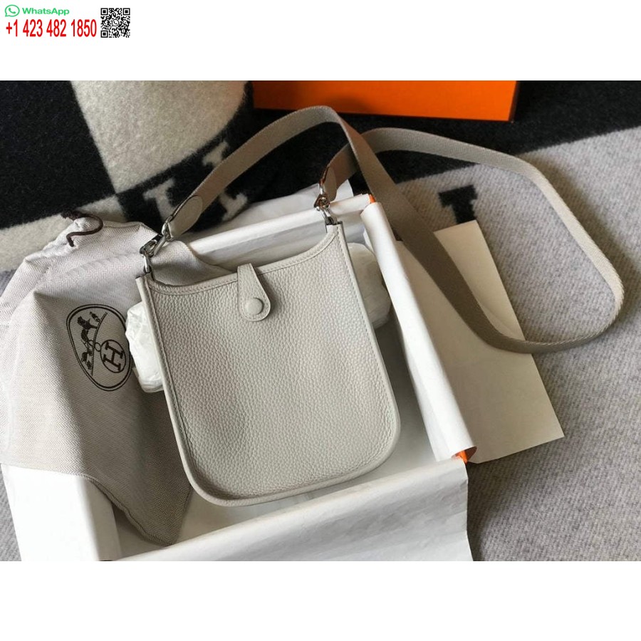 Replica Borsa Hermes Evelyne Designer Hermes Mini Borsa A Tracolla Vera Borsa 20435 Bianca