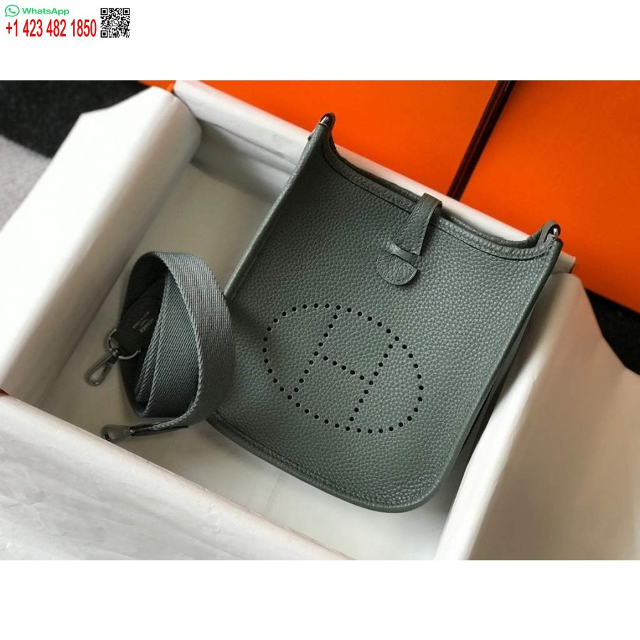 Replika Hermes Evelyne Dizajnerske Torbe Hermes Mini Crossbody Prava Torba 20433 Avokado Zelena