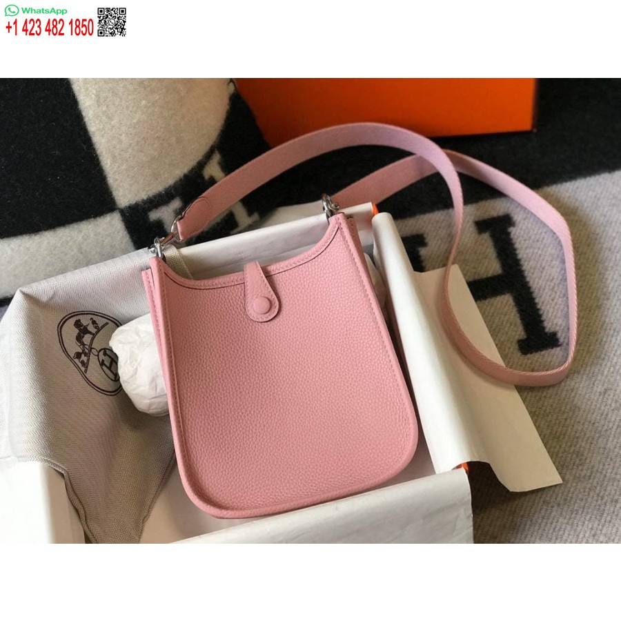 Replica Hermes Evelyne Bag Designer Hermes Mini Crossbody Real Bag 20430 Pink