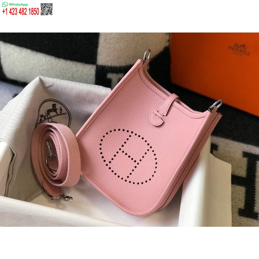 Replica Hermes Evelyne Bag Designer Hermes Mini Crossbody Real Bag 20430 Pink