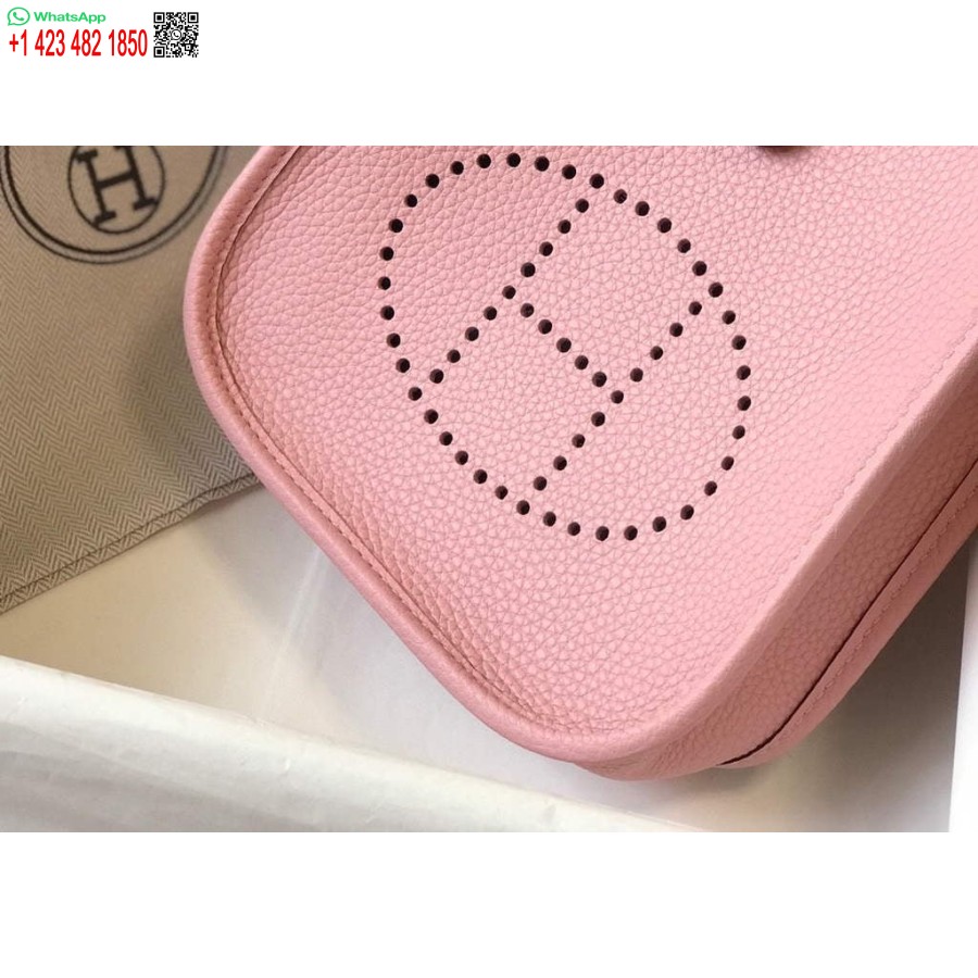 Replica Hermes Evelyne Bag Designer Hermes Mini Crossbody Real Bag 20430 Pink