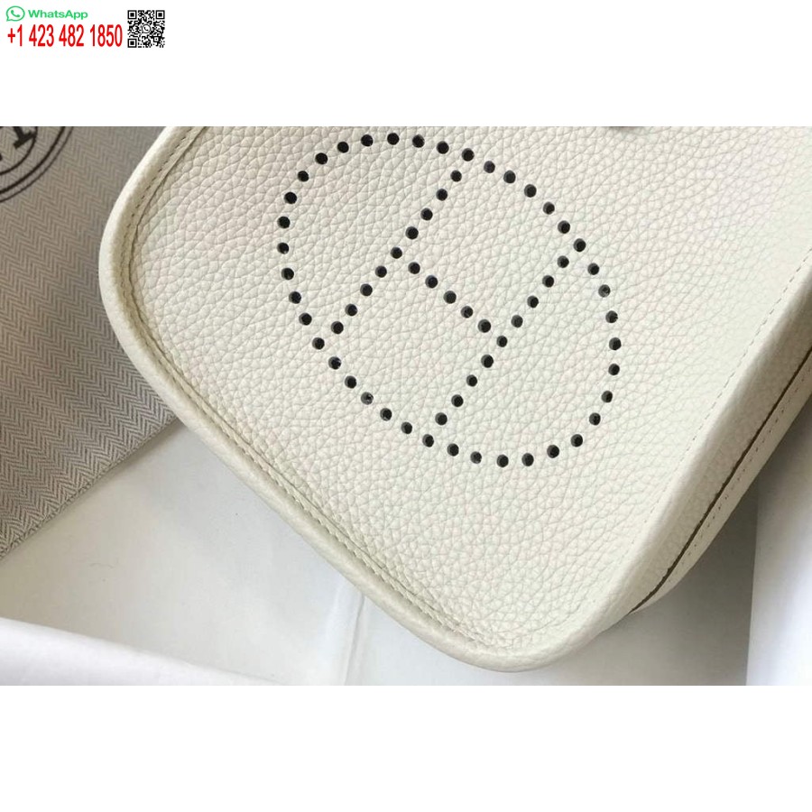 Replika Hermes Evelyne Krepšys Dizaineris Hermes Mini Crossbody Real Bag 20429 Smėlio Spalvos