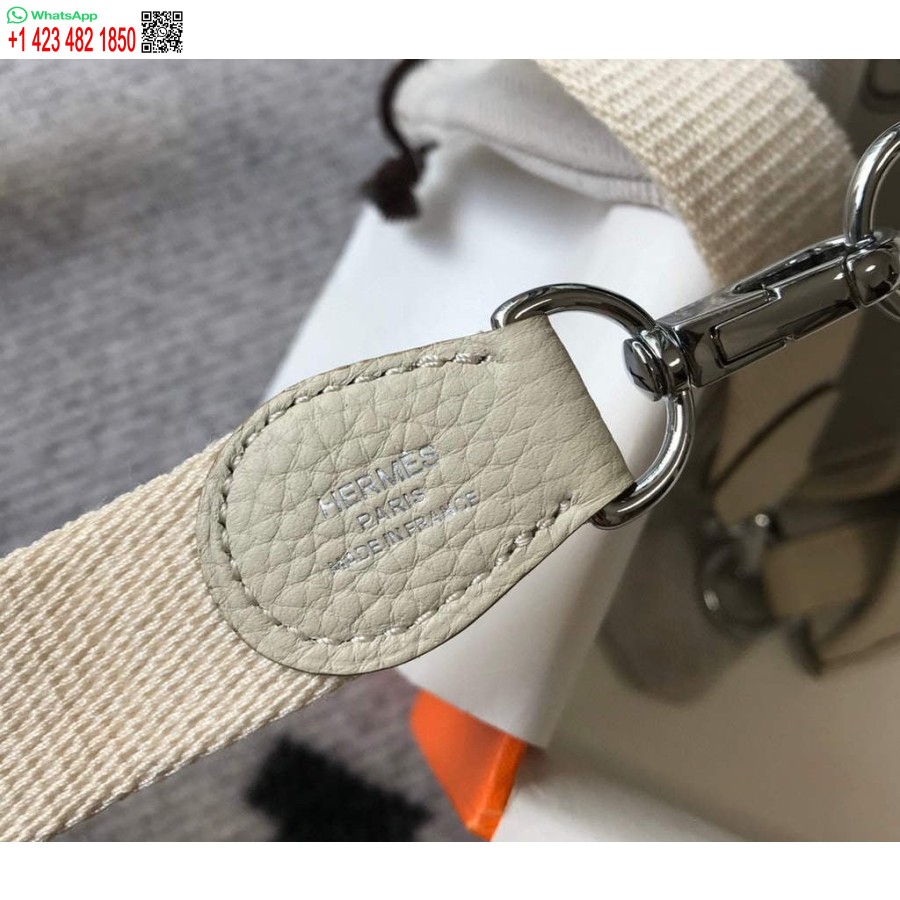 Replika Hermes Evelyne Krepšys Dizaineris Hermes Mini Crossbody Real Bag 20429 Smėlio Spalvos
