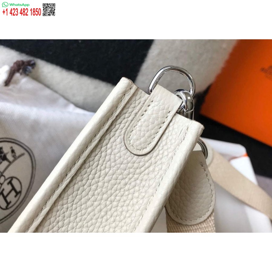 Replika Hermes Evelyne Krepšys Dizaineris Hermes Mini Crossbody Real Bag 20429 Smėlio Spalvos