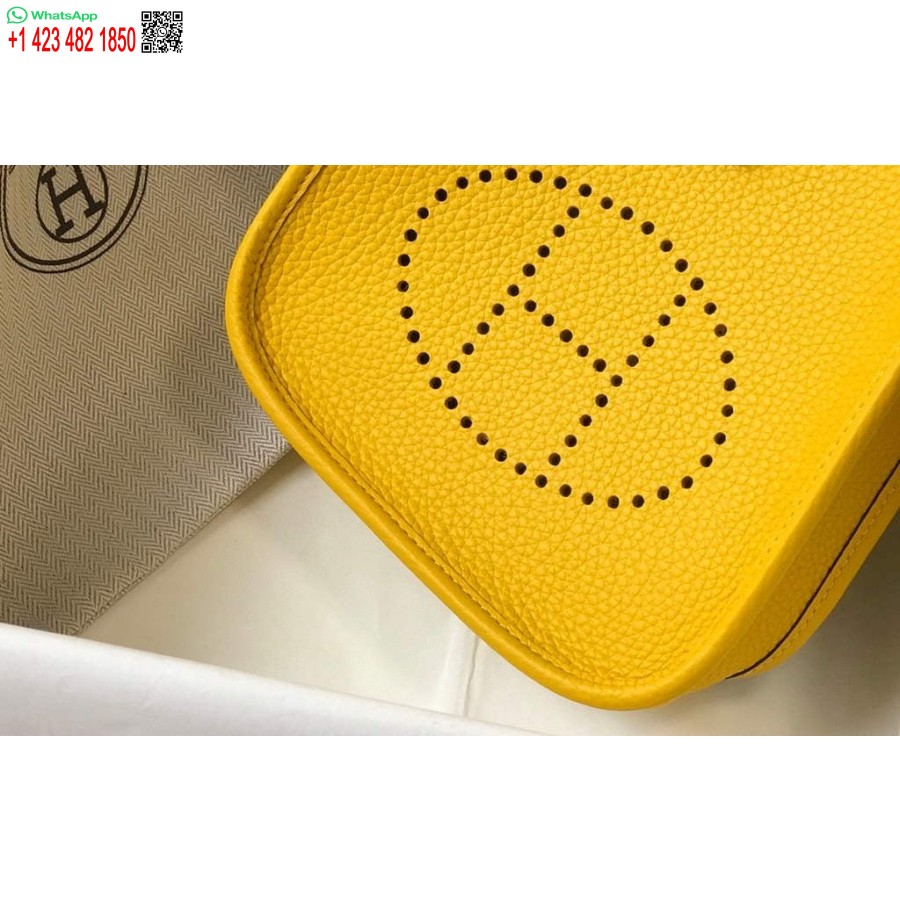 Replika Hermes Evelyne Krepšys Dizaineris Hermes Mini Crossbody Tikras Krepšys 20426 Geltonas