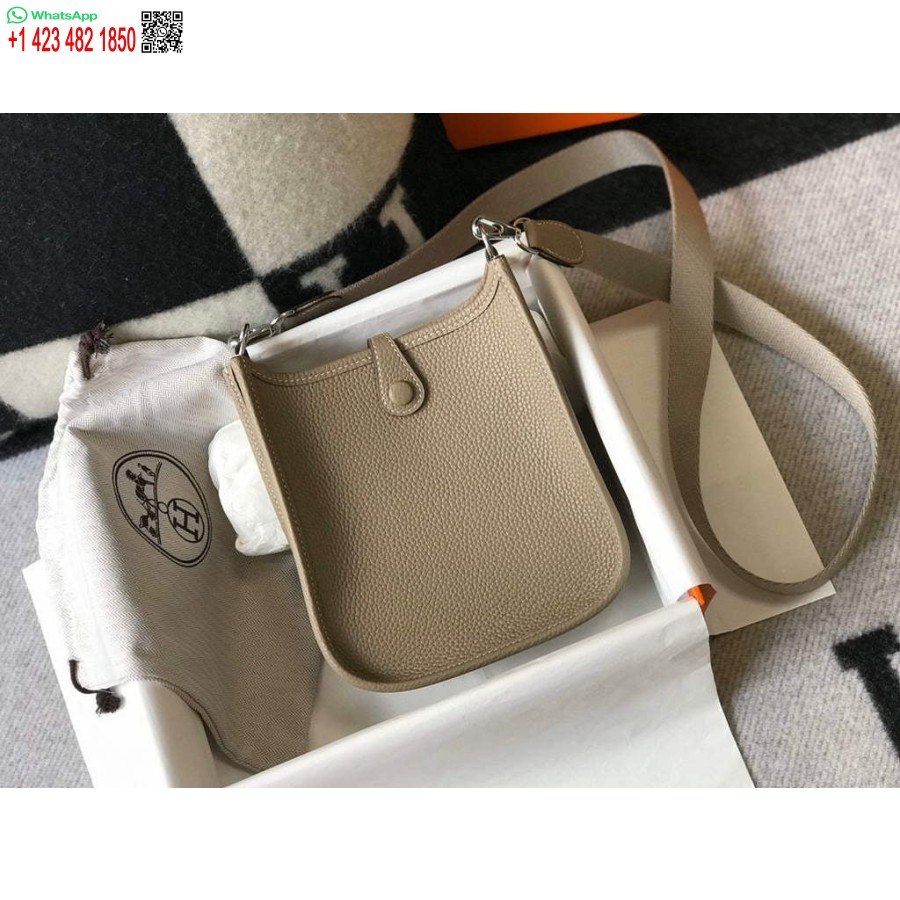 Replika Hermes Evelyne Torba Dizajner Hermes Mini Crossbody Prava Torba 20425 Svijetlo Siva