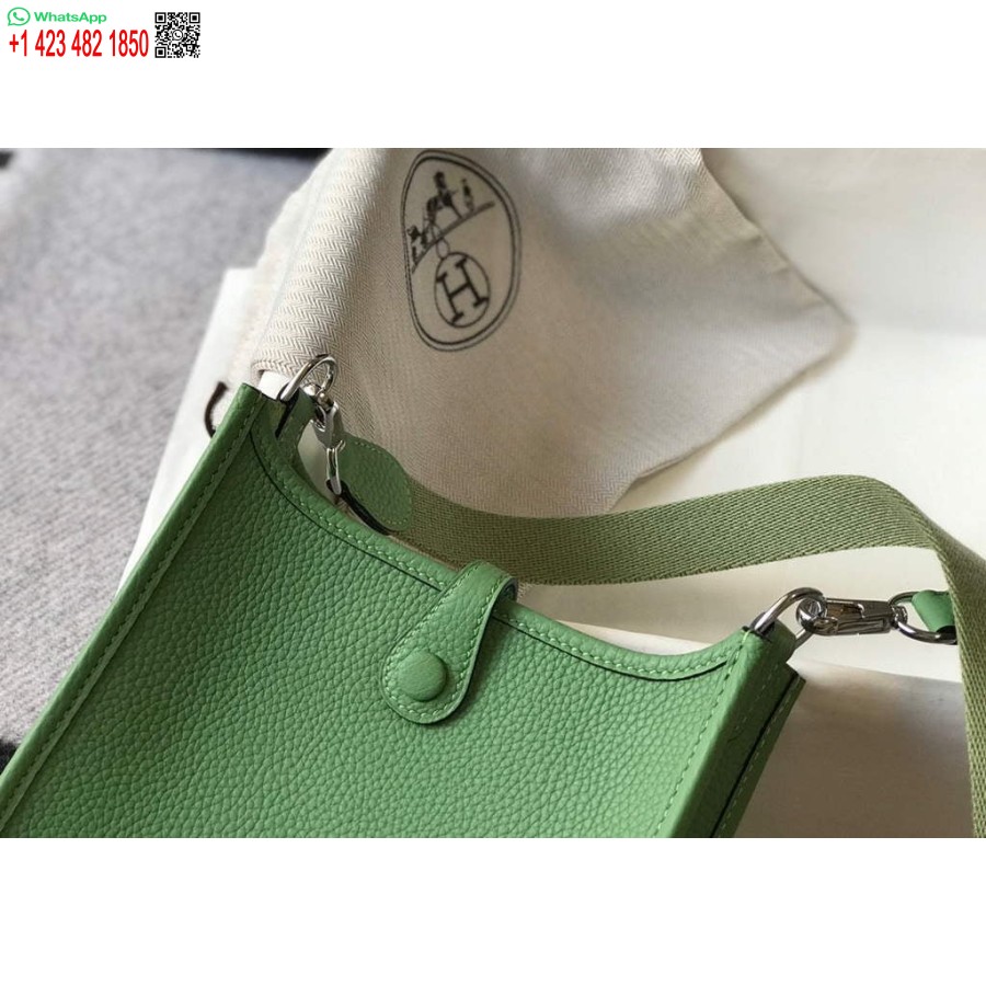 Replica Hermes Evelyne Laukku Suunnittelija Hermes Mini Crossbody Todellinen Laukku 20424 Vihreä