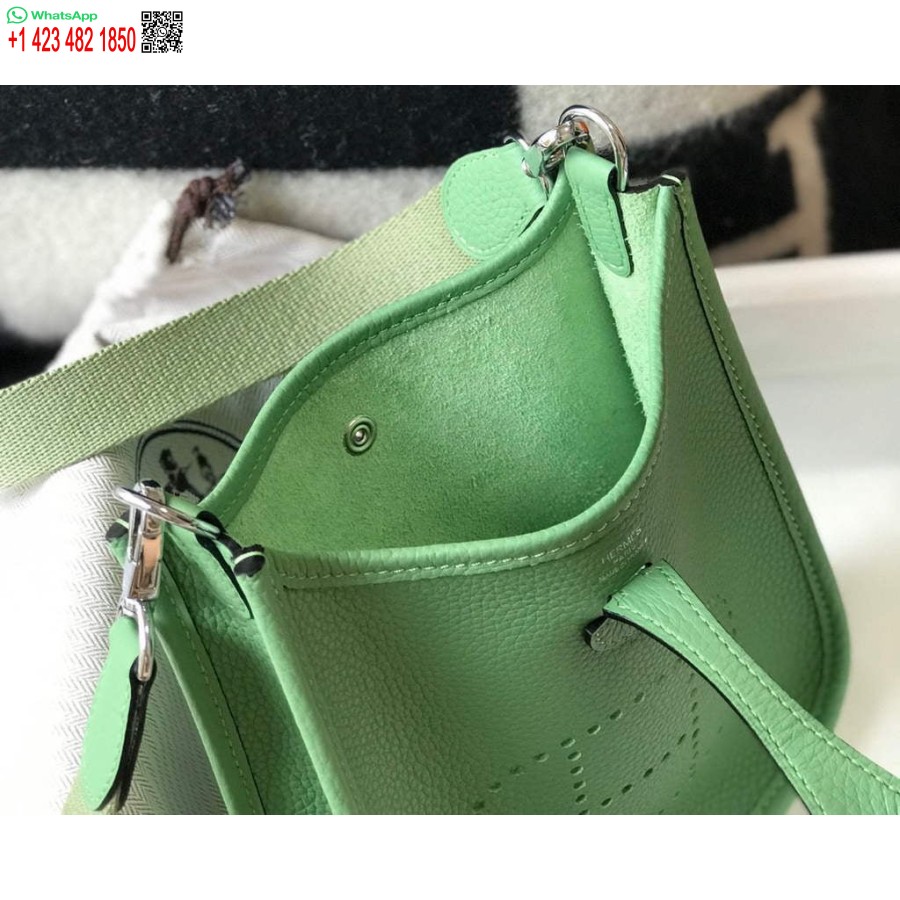 Replica Hermes Evelyne Laukku Suunnittelija Hermes Mini Crossbody Todellinen Laukku 20424 Vihreä