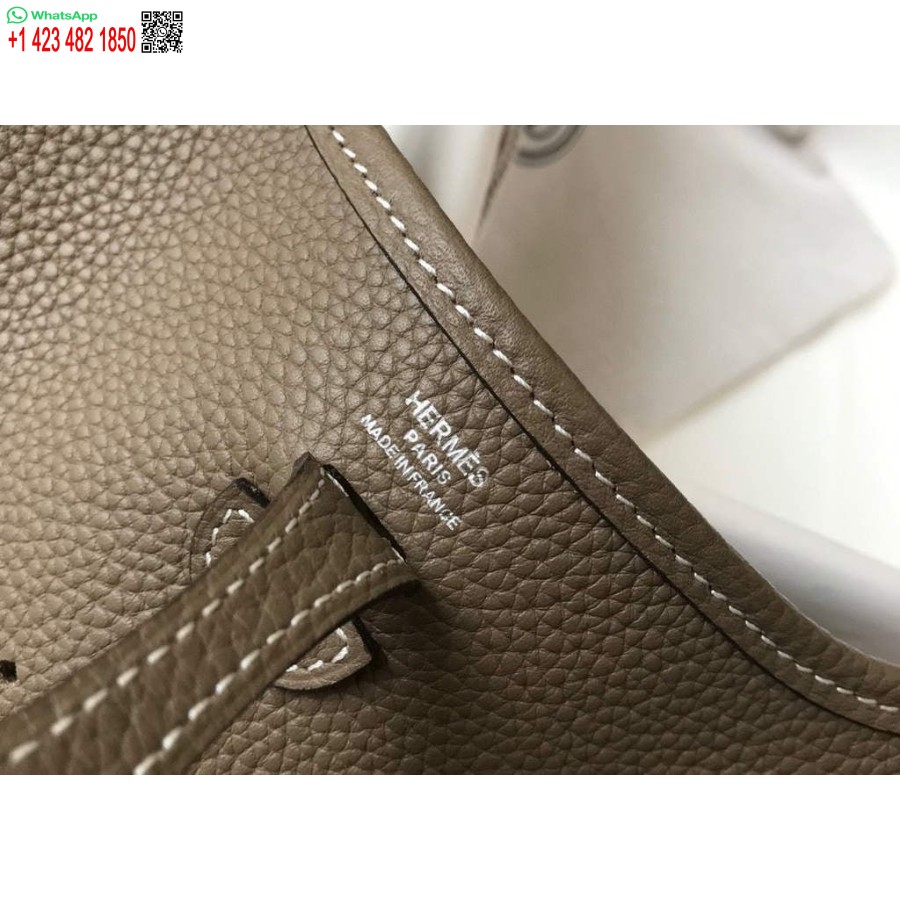 Replika Hermes Evelyne Krepšys Dizaineris Hermes Mini Crossbody Tikras Krepšys 20423 Pilkas