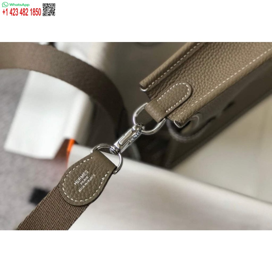 Replika Hermes Evelyne Krepšys Dizaineris Hermes Mini Crossbody Tikras Krepšys 20423 Pilkas