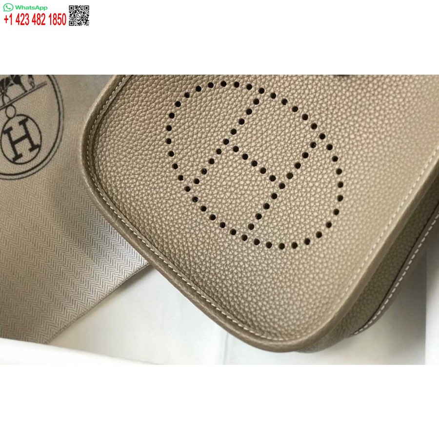 Replika Hermes Evelyne Krepšys Dizaineris Hermes Mini Crossbody Tikras Krepšys 20423 Pilkas