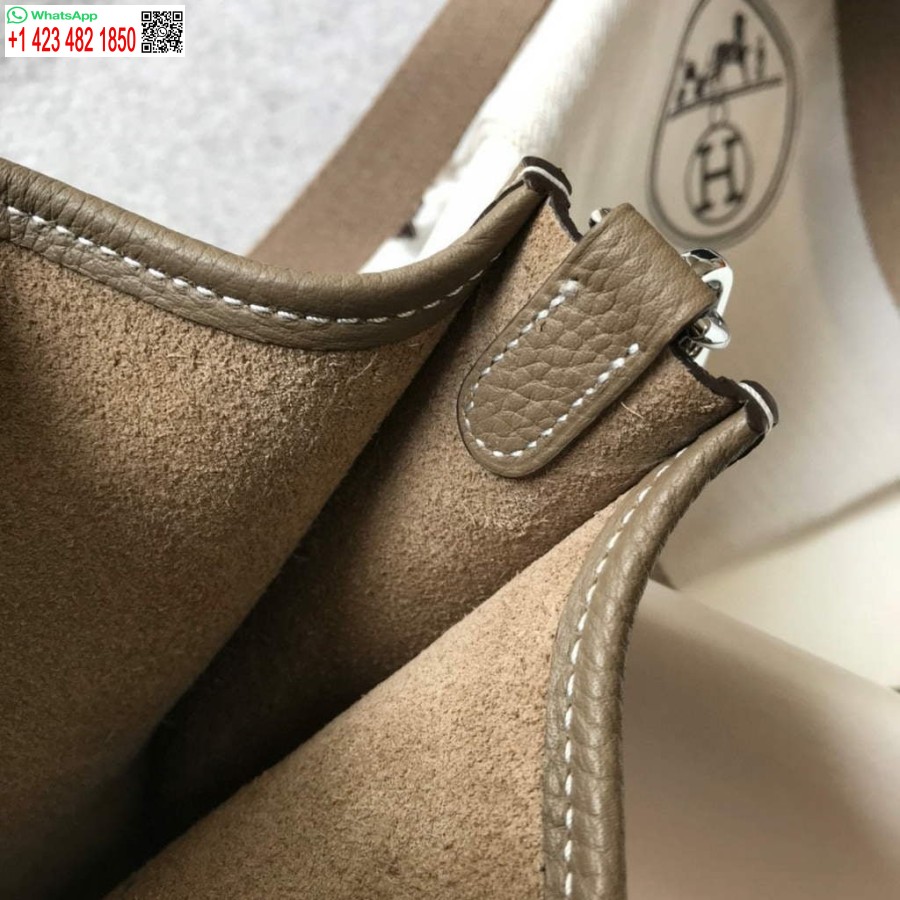 Replika Hermes Evelyne Krepšys Dizaineris Hermes Mini Crossbody Tikras Krepšys 20423 Pilkas