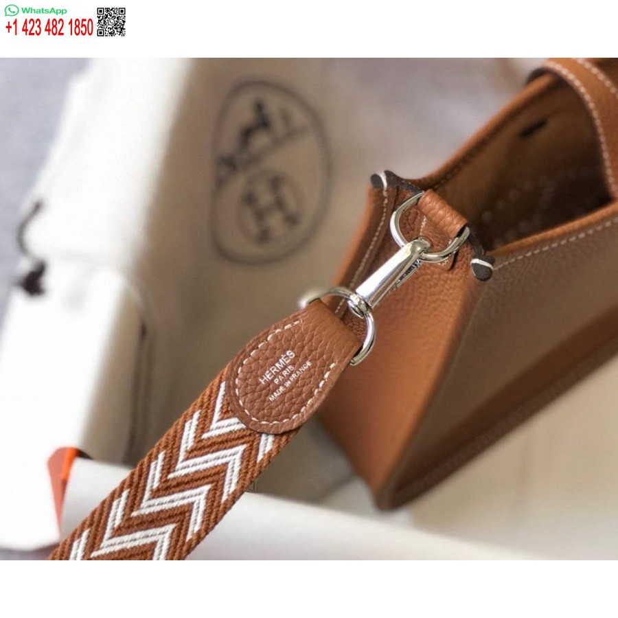 Replica Hermes Evelyne Bag Designer Hermes Mini Crossbody Real Bag 20422 Brown