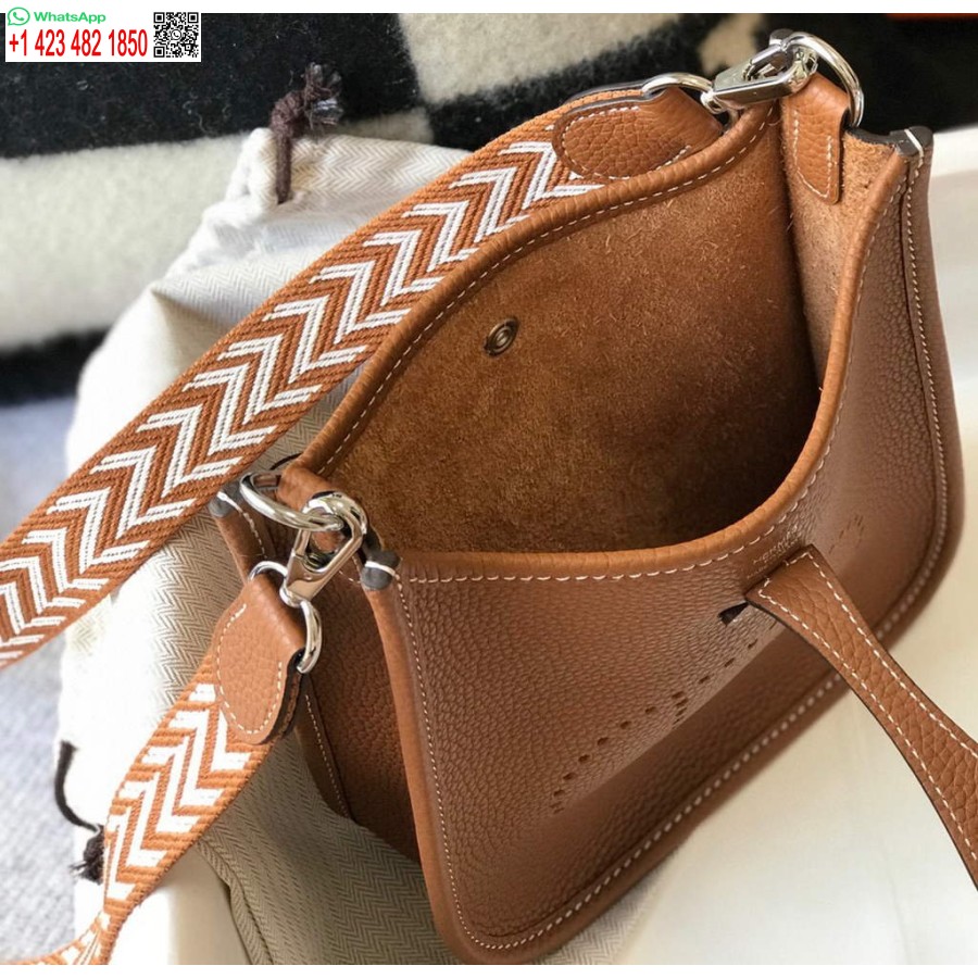 Replica Hermes Evelyne Bag Designer Hermes Mini Crossbody Real Bag 20422 Brown